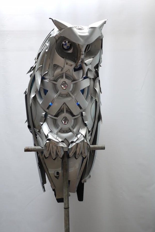 Discarded Hubcaps Owl
