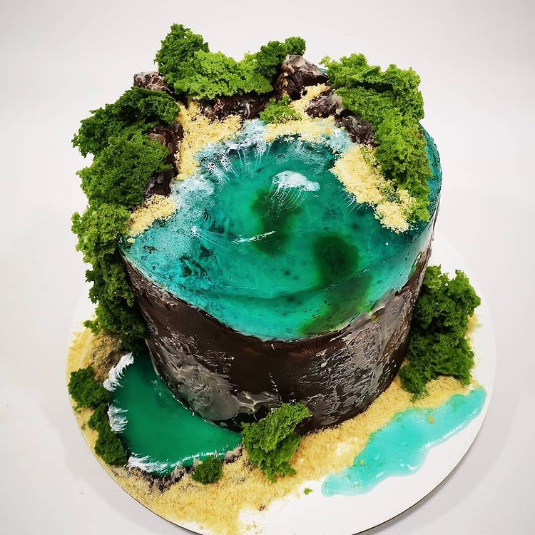 Island Cake or Island Jelly Cake Art