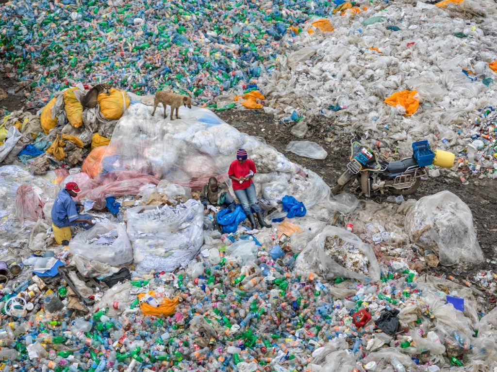Plastic sorting at Dandora landfill.