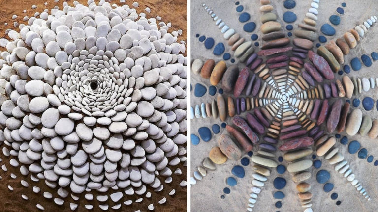 This Artist Creates Hypnotic Stone Arrangements Along The Beach That Will Leave You Stunned